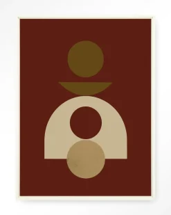 Urban Cotton Wandkleden|Wandkleed Forma 4 Red in maat en frame naar keuze