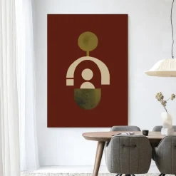 Urban Cotton Wandkleden|Wandkleed Forma 2 Red in maat en frame naar keuze