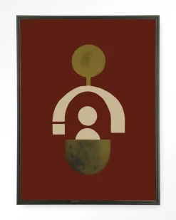 Urban Cotton Wandkleden|Wandkleed Forma 2 Red in maat en frame naar keuze