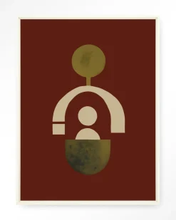 Urban Cotton Wandkleden|Wandkleed Forma 2 Red in maat en frame naar keuze