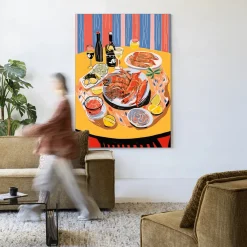 Urban Cotton Wandkleden|Wandkleed Fruits De Mer in maat en frame naar keuze