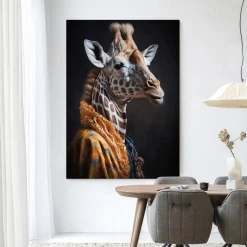 Urban Cotton Wandkleden|Wandkleed Giraffe in maat en frame naar keuze