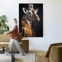 Urban Cotton Wandkleden|Wandkleed Giraffe in maat en frame naar keuze