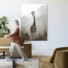 Urban Cotton Wandkleden|Wandkleed Giraffe Mist in maat en frame naar keuze