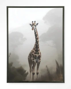 Urban Cotton Wandkleden|Wandkleed Giraffe Mist in maat en frame naar keuze