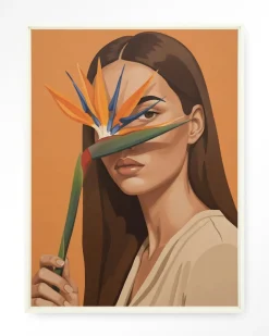 Urban Cotton Wandkleden|Wandkleed Girl Of Paradise in maat en frame naar keuze