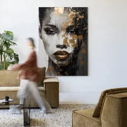 Urban Cotton Wandkleden|Wandkleed Golden Girl in maat en frame naar keuze