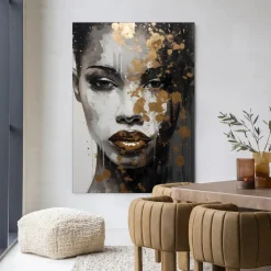 Urban Cotton Wandkleden|Wandkleed Golden Girl in maat en frame naar keuze