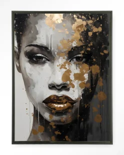 Urban Cotton Wandkleden|Wandkleed Golden Girl in maat en frame naar keuze