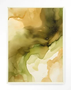 Urban Cotton Wandkleden|Wandkleed Green Flow in maat en frame naar keuze