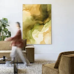 Urban Cotton Wandkleden|Wandkleed Green Flow in maat en frame naar keuze