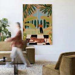 Urban Cotton Wandkleden|Wandkleed Green House in maat en frame naar keuze