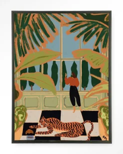 Urban Cotton Wandkleden|Wandkleed Green House in maat en frame naar keuze