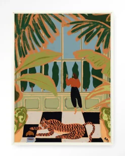 Urban Cotton Wandkleden|Wandkleed Green House in maat en frame naar keuze