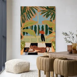 Urban Cotton Wandkleden|Wandkleed Green House in maat en frame naar keuze