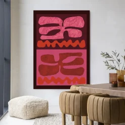 Urban Cotton Wandkleden|Wandkleed Groovy Pink in maat en frame naar keuze