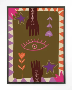 Urban Cotton Wandkleden|Wandkleed Hands in maat en frame naar keuze