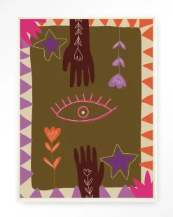 Urban Cotton Wandkleden|Wandkleed Hands in maat en frame naar keuze