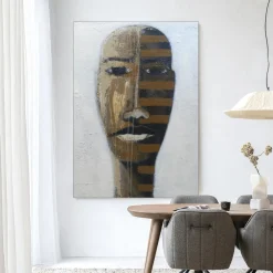 Urban Cotton Wandkleden|Wandkleed Head 1 in maat en frame naar keuze