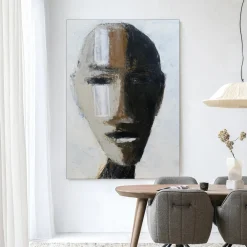 Urban Cotton Wandkleden|Wandkleed Head 2 in maat en frame naar keuze