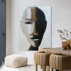 Urban Cotton Wandkleden|Wandkleed Head 2 in maat en frame naar keuze