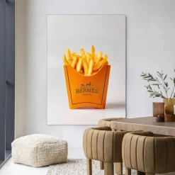 Urban Cotton Wandkleden|Wandkleed Hermes Fries in maat en frame naar keuze