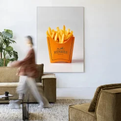 Urban Cotton Wandkleden|Wandkleed Hermes Fries in maat en frame naar keuze