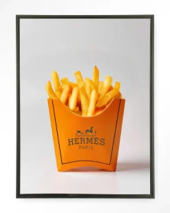 Urban Cotton Wandkleden|Wandkleed Hermes Fries in maat en frame naar keuze