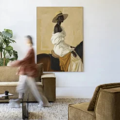 Urban Cotton Wandkleden|Wandkleed Horseriding Lady in maat en frame naar keuze