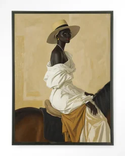 Urban Cotton Wandkleden|Wandkleed Horseriding Lady in maat en frame naar keuze