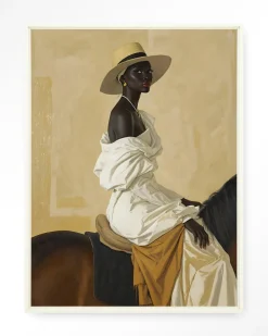 Urban Cotton Wandkleden|Wandkleed Horseriding Lady in maat en frame naar keuze