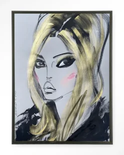 Urban Cotton Wandkleden|Wandkleed Kate Moss in maat en frame naar keuze