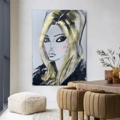 Urban Cotton Wandkleden|Wandkleed Kate Moss in maat en frame naar keuze