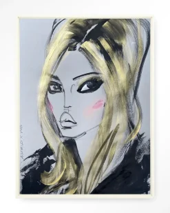 Urban Cotton Wandkleden|Wandkleed Kate Moss in maat en frame naar keuze