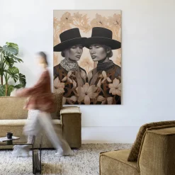 Urban Cotton Wandkleden|Wandkleed Lady Garden in maat en frame naar keuze