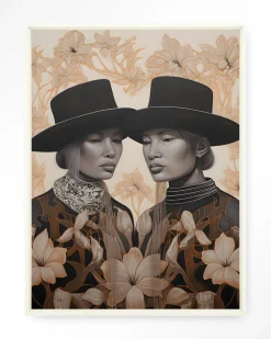 Urban Cotton Wandkleden|Wandkleed Lady Garden in maat en frame naar keuze