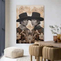 Urban Cotton Wandkleden|Wandkleed Lady Garden in maat en frame naar keuze