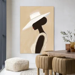Urban Cotton Wandkleden|Wandkleed Lady in maat en frame naar keuze