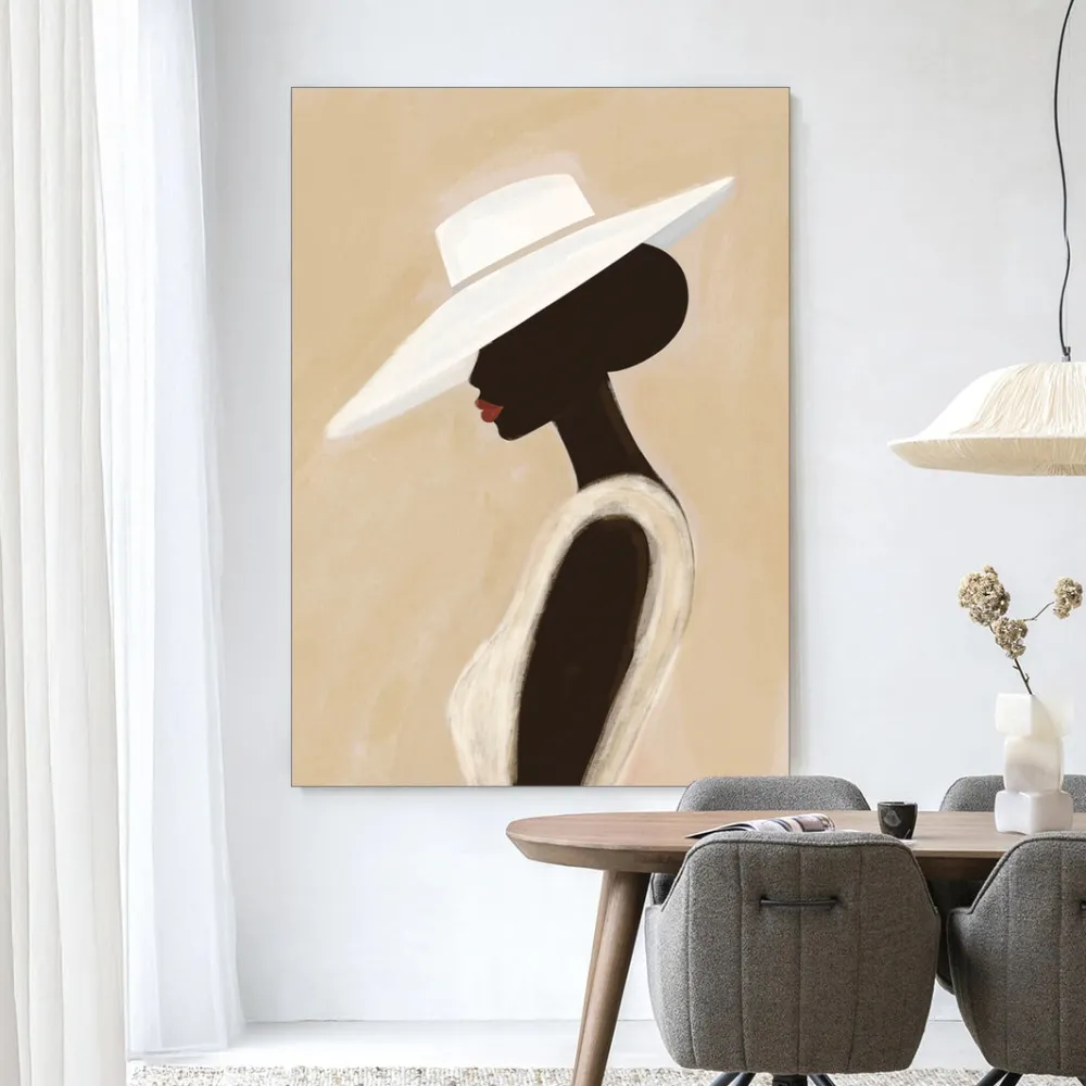 Urban Cotton Wandkleden|Wandkleed Lady in maat en frame naar keuze