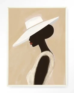 Urban Cotton Wandkleden|Wandkleed Lady in maat en frame naar keuze