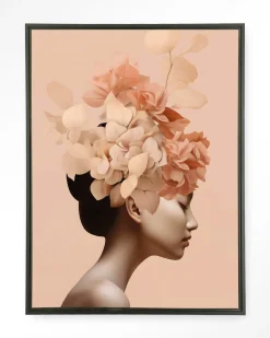 Urban Cotton Wandkleden|Wandkleed Leave Crown in maat en frame naar keuze