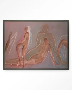 Urban Cotton Wandkleden|Wandkleed Line Of Action Study in maat en frame naar keuze