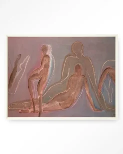 Urban Cotton Wandkleden|Wandkleed Line Of Action Study in maat en frame naar keuze