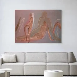 Urban Cotton Wandkleden|Wandkleed Line Of Action Study in maat en frame naar keuze