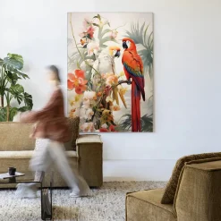 Urban Cotton Wandkleden|Wandkleed Lovebirds in maat en frame naar keuze