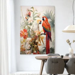 Urban Cotton Wandkleden|Wandkleed Lovebirds in maat en frame naar keuze