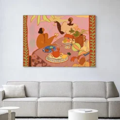 Urban Cotton Wandkleden|Wandkleed Lunch With The Ladies in maat en frame naar keuze