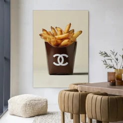Urban Cotton Wandkleden|Wandkleed Luxury Fries in maat en frame naar keuze