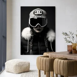 Urban Cotton Wandkleden|Wandkleed Luxury Snow Girl in maat en frame naar keuze