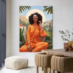 Urban Cotton Wandkleden|Wandkleed Mia in maat en frame naar keuze